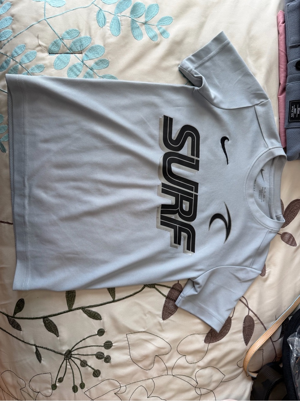 Nike Light Blue 'SURF' Short Sleeve Tee for Kids